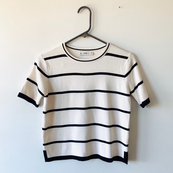 zara knit short sleeve top